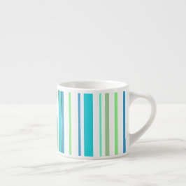 Taza De Espresso Rayas de color Aqua Blue Green Beach