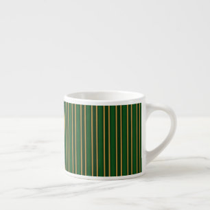 Taza De Espresso Rayas de dulces verdes y dorados