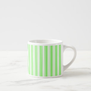 Taza De Espresso Rayas de limón verde y blanco de caramelos