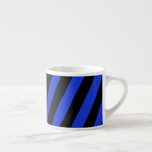 Taza De Espresso rayas diagonales azules y negras