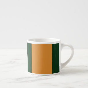 Taza De Espresso Rayas marrones, verdes y blancas oscuras