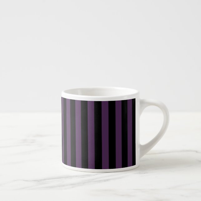 Taza De Espresso Rayas moradas y negras oscuras (Derecha)