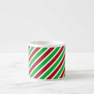 Taza De Espresso Rayas rojas y verdes