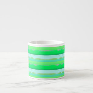 Taza De Espresso Rayas verdes aqua lindas