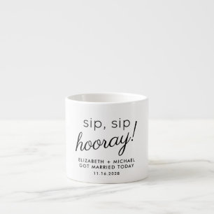 Taza De Espresso Recuerdo de Boda Sip Sip Hurra