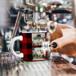 Taza De Espresso Red Buffalo Plaid | Personal Inicial | Regalo