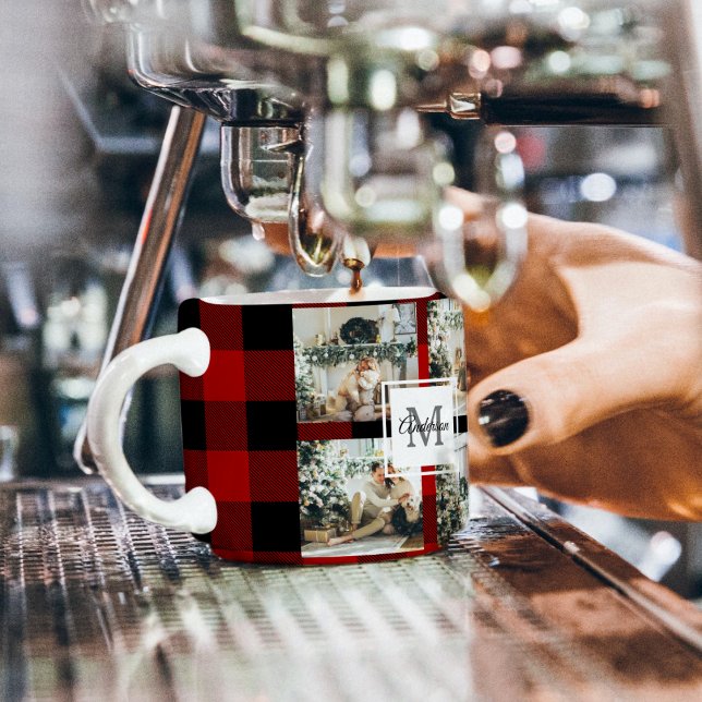 Taza De Espresso Red Buffalo Plaid | Personal Inicial | Regalo (Subido por el creador)