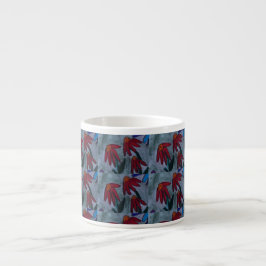 Taza De Espresso Red Daisies
