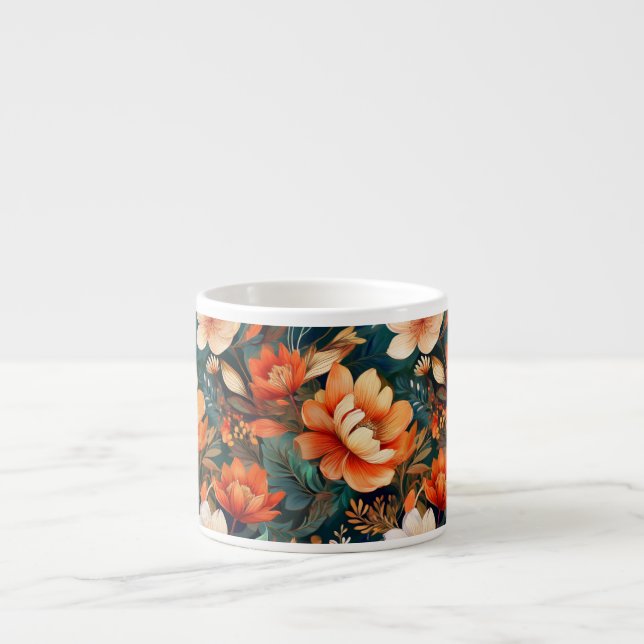 Taza De Espresso Red floral  (Frente)