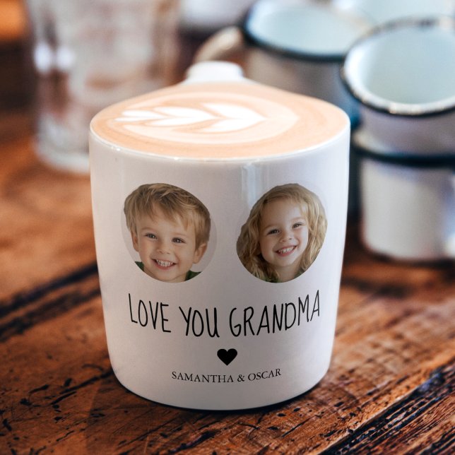 Taza De Espresso Regalo de abuela personalizado | Cara de nieto per (Subido por el creador)
