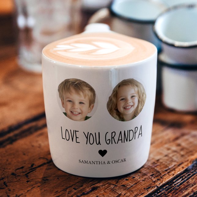 Taza De Espresso Regalo de abuelo personalizado | Cara de nieto per (Subido por el creador)