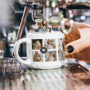 Taza De Espresso Regalo de foto familiar personalizado collage mode