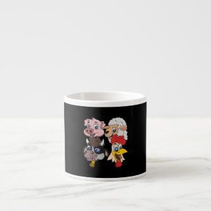 Taza De Espresso Regalo de pollo de vaca de cerdo con leche de vaca