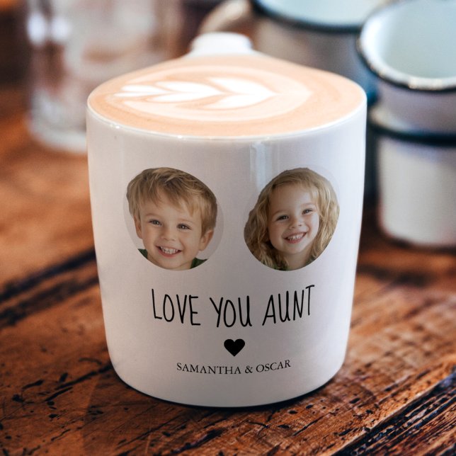 Taza De Espresso Regalo de tía personalizado | Cara personalizado (Subido por el creador)