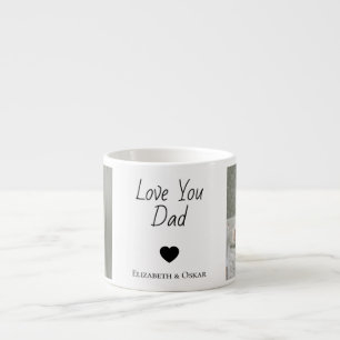 Taza De Espresso Regalo del Día del Padre Fotográfico con nombres d