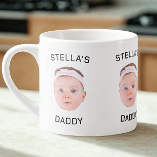 Taza De Espresso Regalo personalizado de papá con foto de bebé