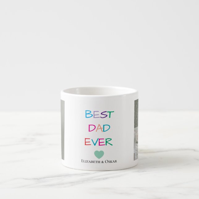 Taza De Espresso Regalo por el Día del Padre con nombres de niños - (Frente)