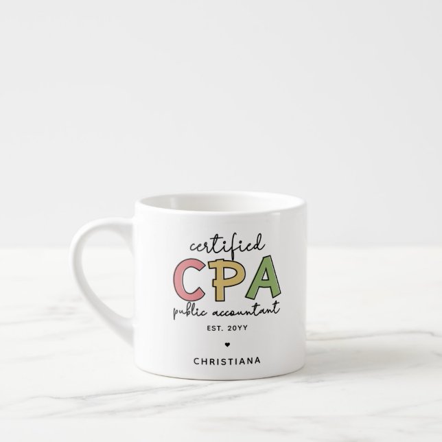 Taza De Espresso Regalos de Contadores Públicos certificados por CP (Izquierda)
