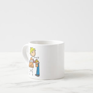 Taza De Espresso Regalos de trabajador de construcción aserrando ma