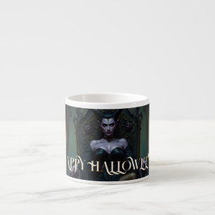 Taza De Espresso Reina Demonio Entronizada a la Luz de las Velas