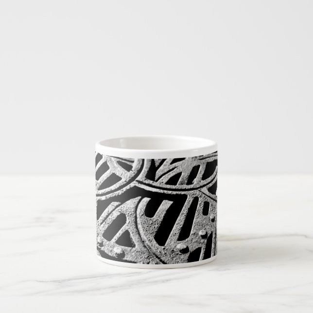 Taza De Espresso Reja Oxidada en Gris (Frente)