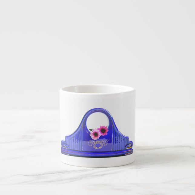 Taza De Espresso Reloj de flor (Frente)
