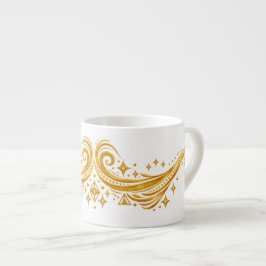 Taza De Espresso Remolinos y estrellas galácticas doradas