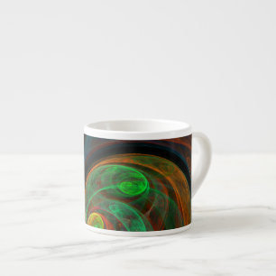 Taza De Espresso Renacer Green Abstrato Art Espresso Mug
