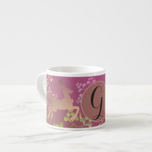 Taza De Espresso Reno y copos de nieve morado