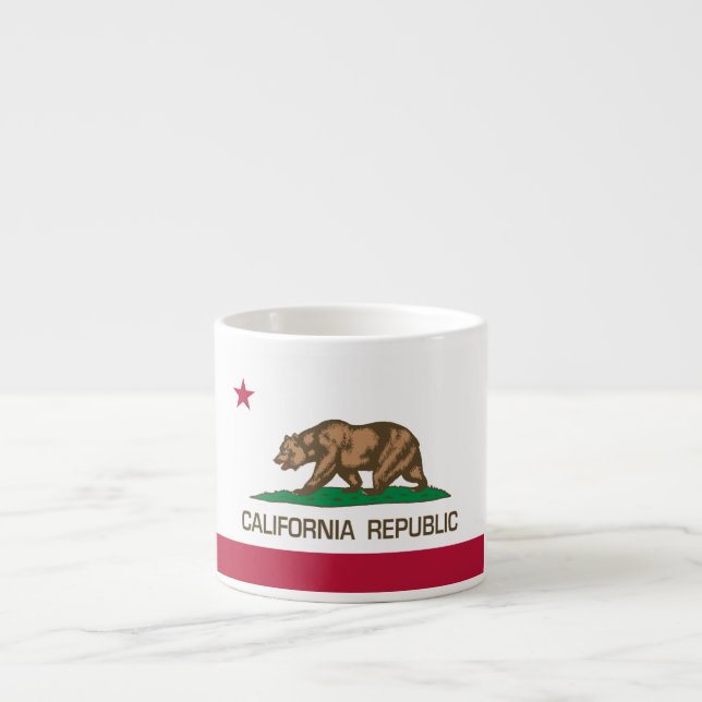 Taza De Espresso República de California (bandera del estado) (Frente)
