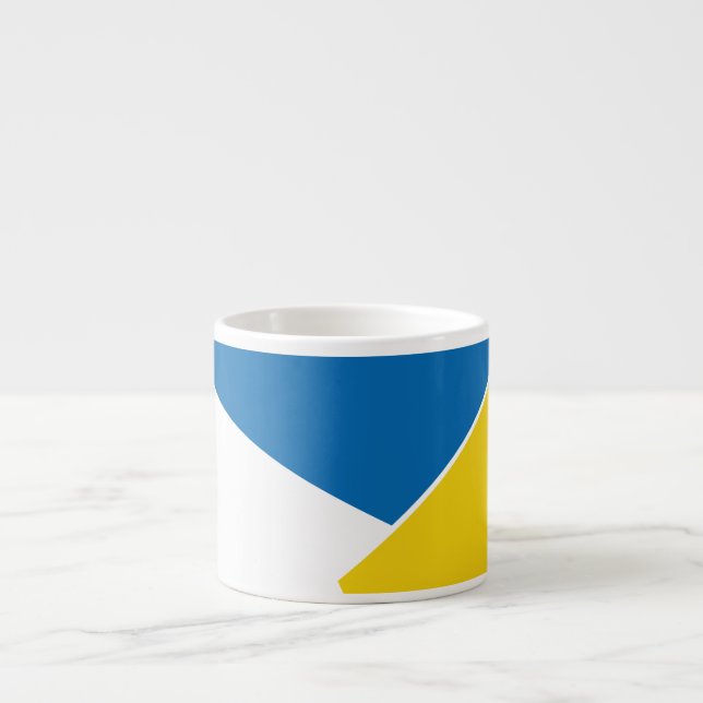 Taza De Espresso Resumen azul y amarillo (Frente)