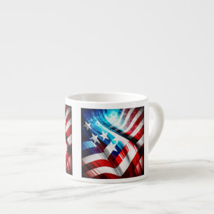 Taza De Espresso Resumen Bandera de los Estados Unidos Espresso Mug