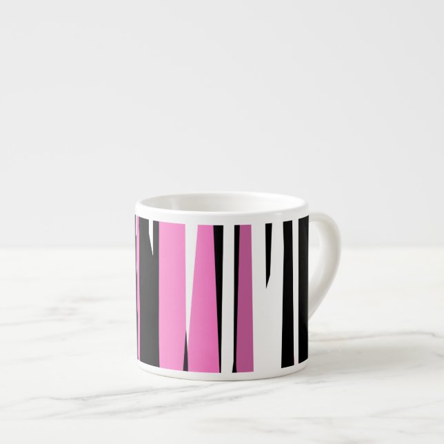 Taza De Espresso Resumen blanco y negro rosado (Derecha)