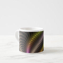 Taza De Espresso Resumen brillante Trippy Colorido arte fractal 3D