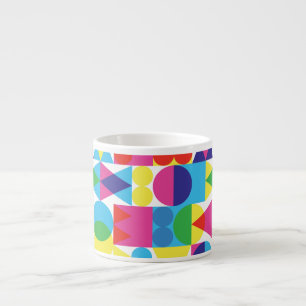 Taza De Espresso Resumen de diseño de patrones geométricos colorido