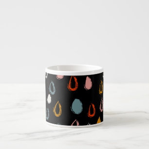 Taza De Espresso Resumen de gotas de lluvia boho, garabatos tribale