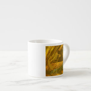 Taza De Espresso Resumen de Kokopelli con Mesa, Cactus y Sol