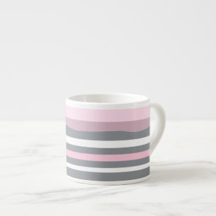 Taza De Espresso Resumen de las líneas blancas grisáceas rosadas de