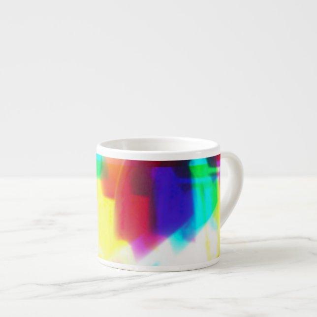 Taza De Espresso Resumen de Popart Especie Arcoiris Primaria Mug (Derecha)