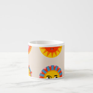 Taza De Espresso Resumen de soles: patrón étnico sin costuras.