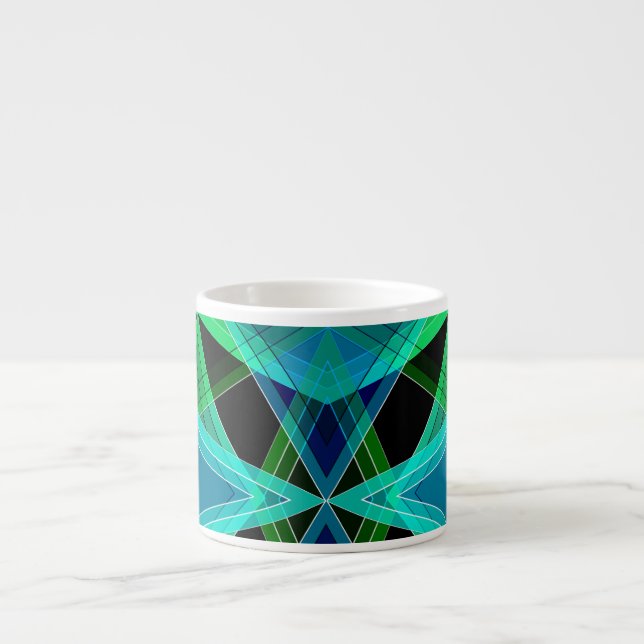 Taza De Espresso Resumen, geométrico , verde , azul , negro (Frente)