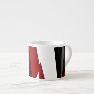 Taza De Espresso Resumen rojo en blanco y negro