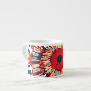 Taza De Espresso Resumen SUN FLOWER - azul rojo + tu trasero.