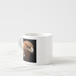 Taza De Espresso Retrato de Eagle aislado en negro