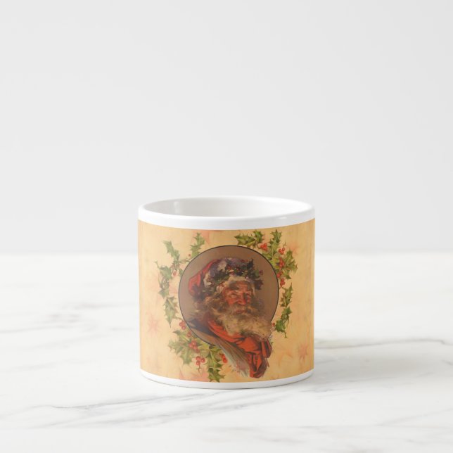 Taza De Espresso Retrato de época de los Navidades de Santa Claus (Frente)