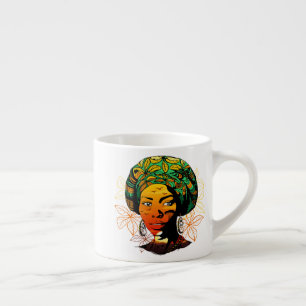 Taza De Espresso Retrato de mujer africana con puesta de sol