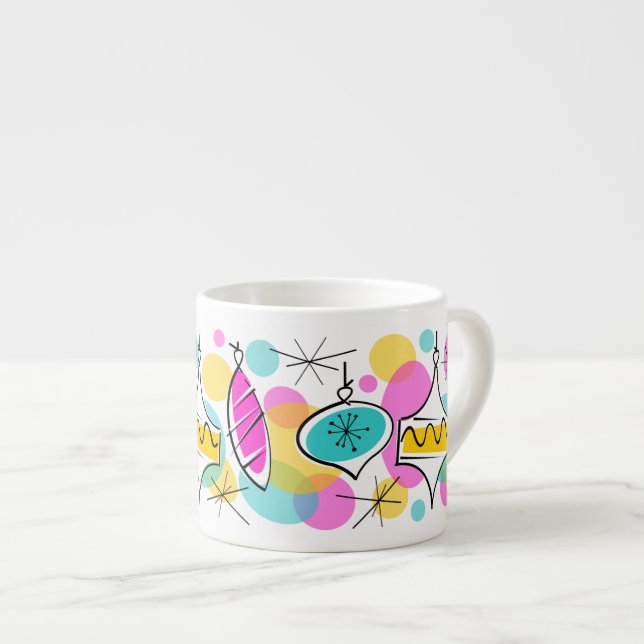 Taza De Espresso Retro Tree Baubles mug espresso (Derecha)