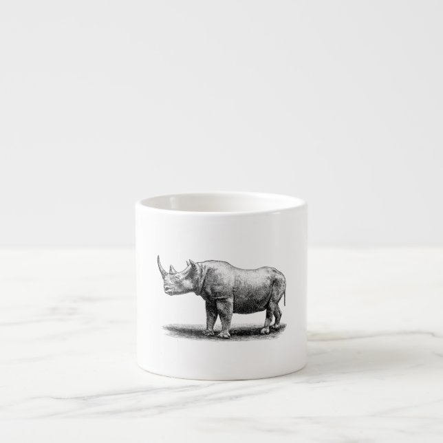 Taza De Espresso Rhinos del rinoceronte del ilustracion del (Frente)