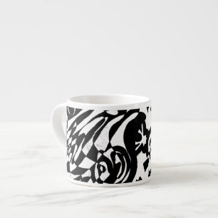 Taza De Espresso "Robot Dreams" B&W Resumen Art