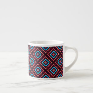 Taza De Espresso Rojo Con Diamante Azul